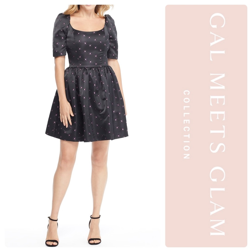 Gal Meets Glam Maude Daisy Satin Jacquard Bow Back